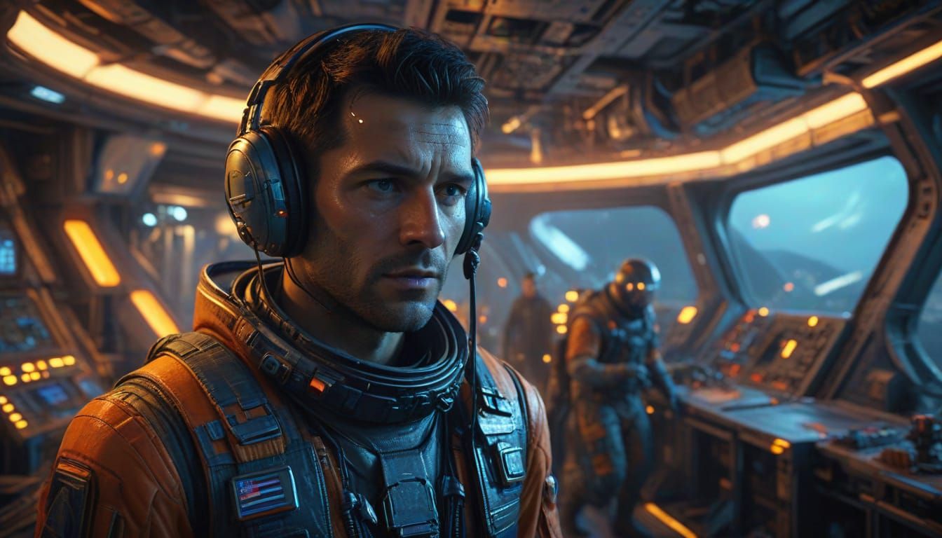 Hyperrealistic Spaceship Pilots Boarding Gliders