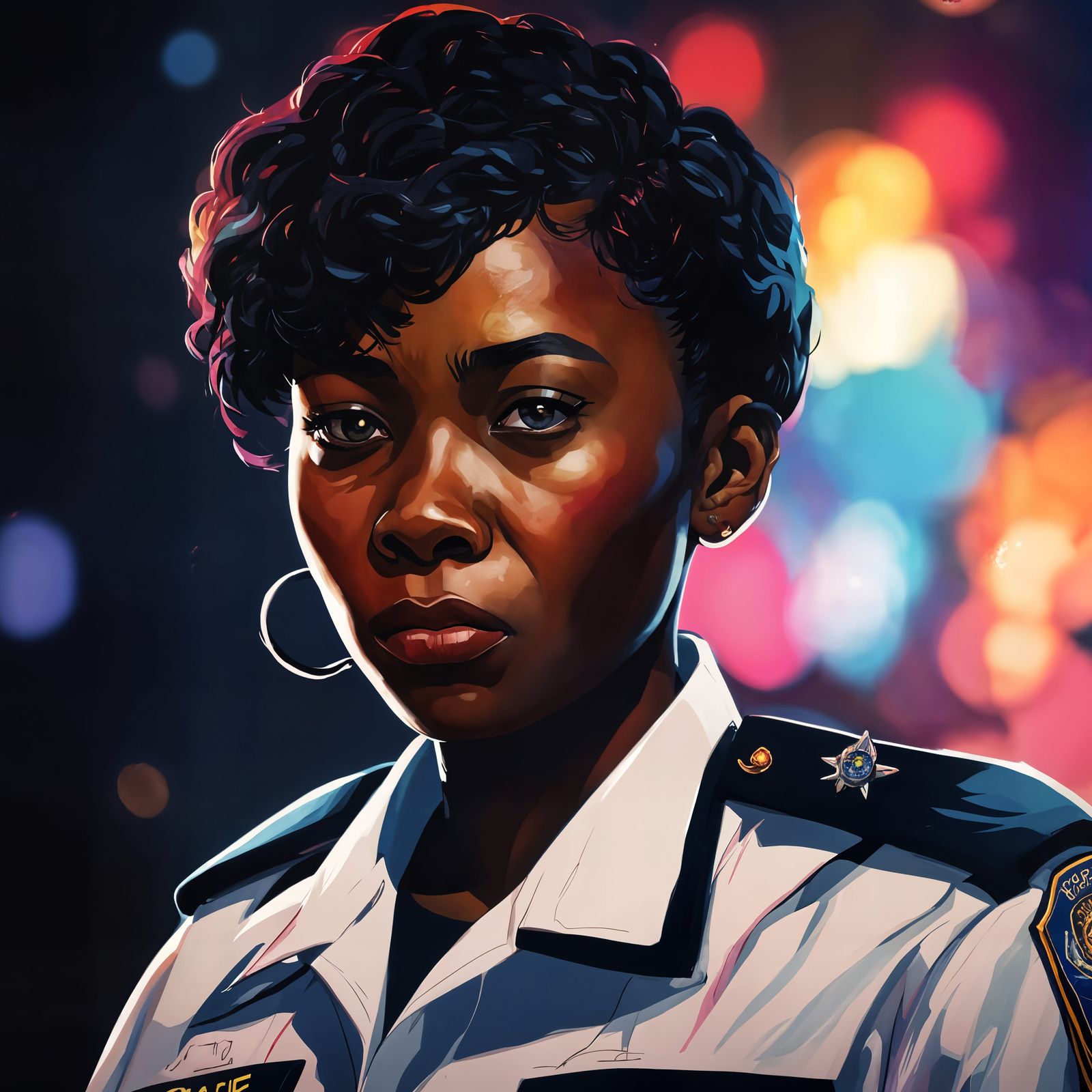 Rakie Ayola as Police Officer in Darkness