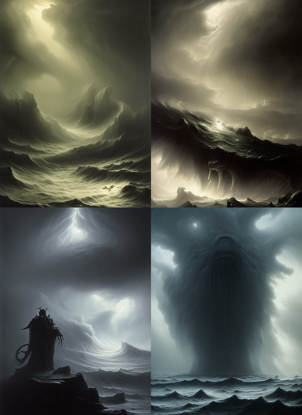 Cthulhu Rises: A Dramatic Charcoal Fantasy