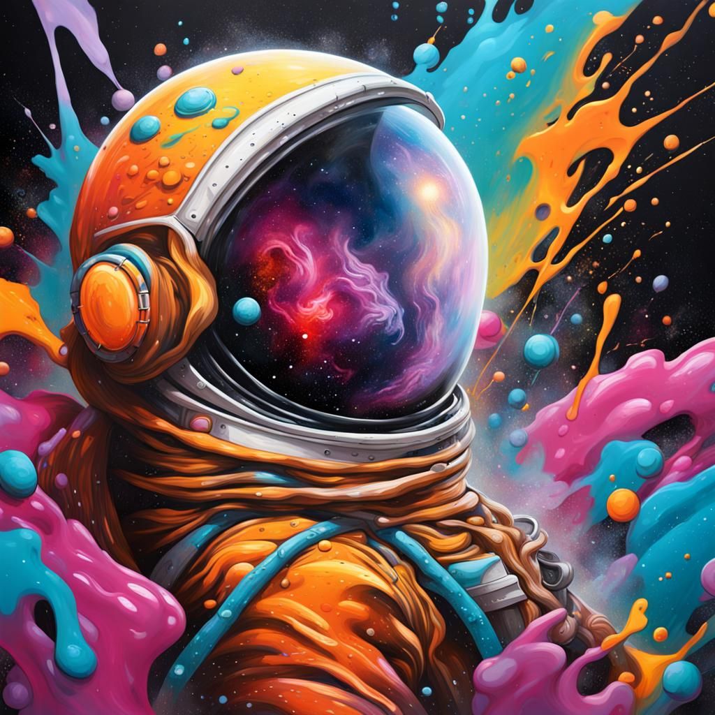 Colorful Space Graffiti Art in Splash Style