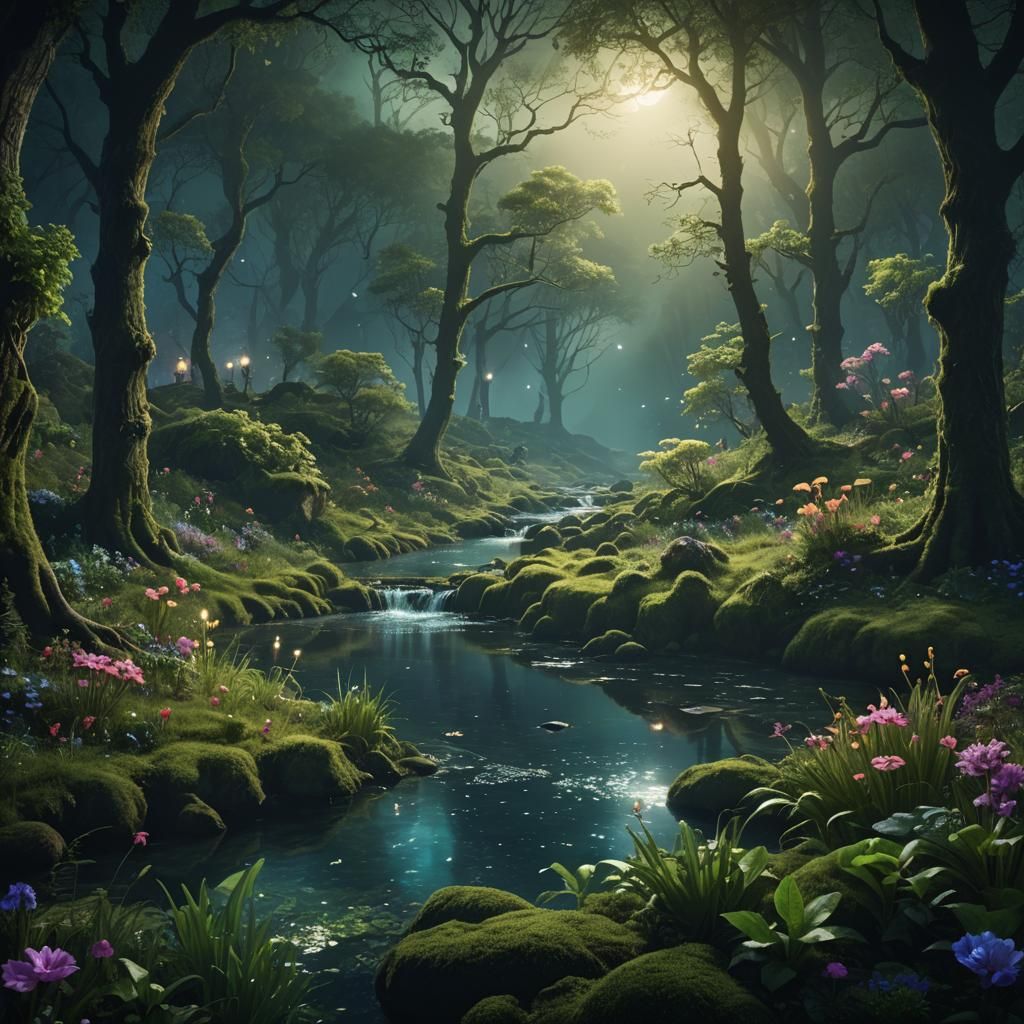 Enchanted Glade: A Maximalist Digital Painting