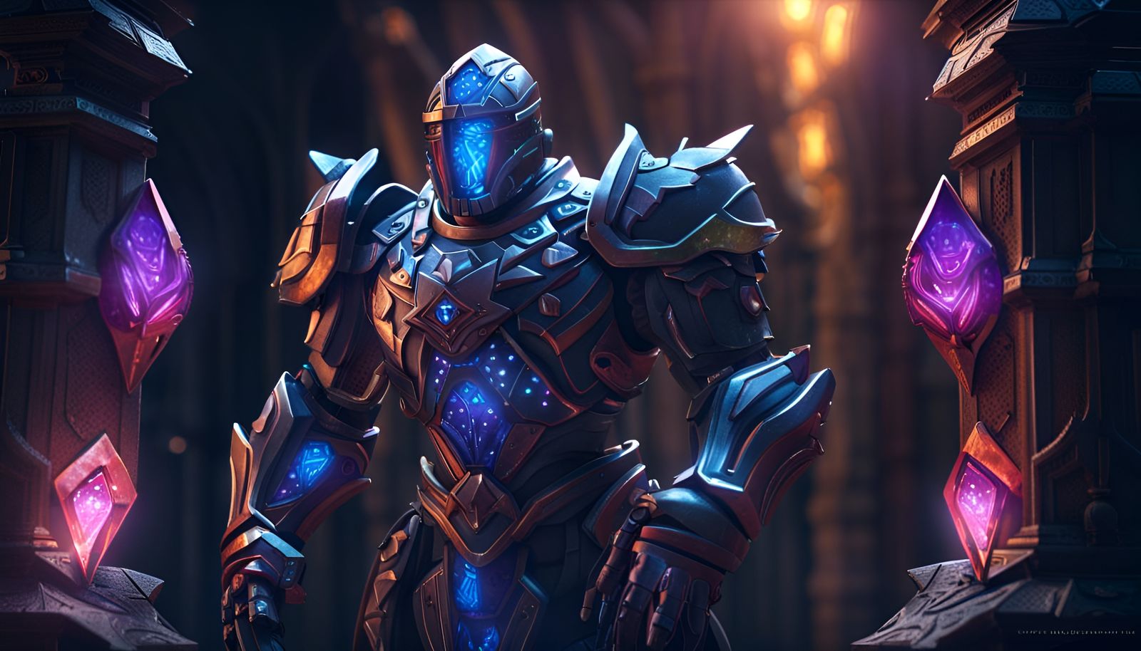 Arcane Warforged with Energy Crystal