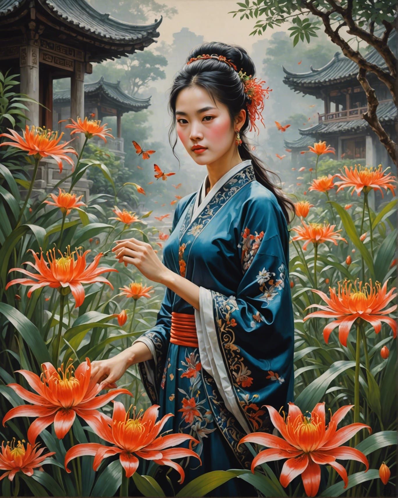 art by Zhao Songsheng Jiang Tiefeng and Ting Shao Kuang He Neng He Deguang Liu Shaohui Yunnan School of Painting, dynami...