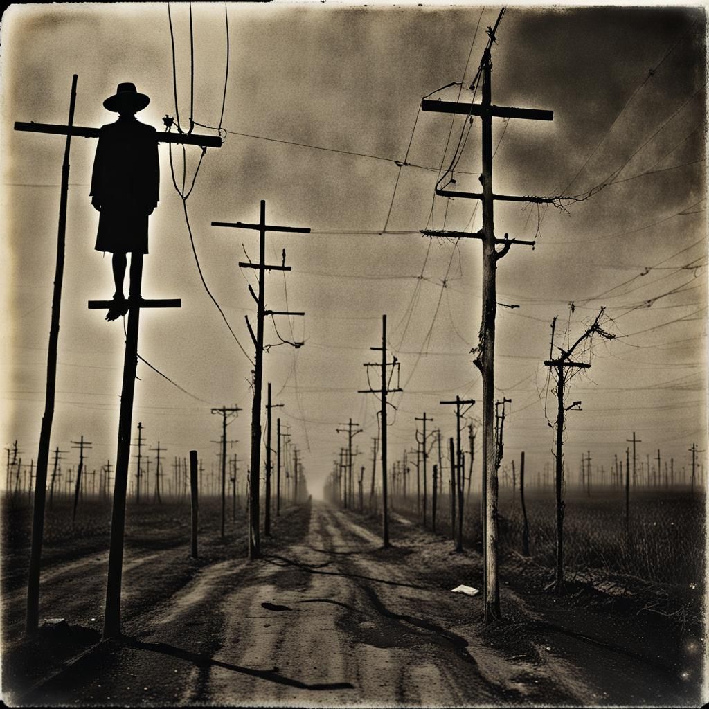 Surreal Dystopian Landscape with Scarecrow in Hallucinatory ...