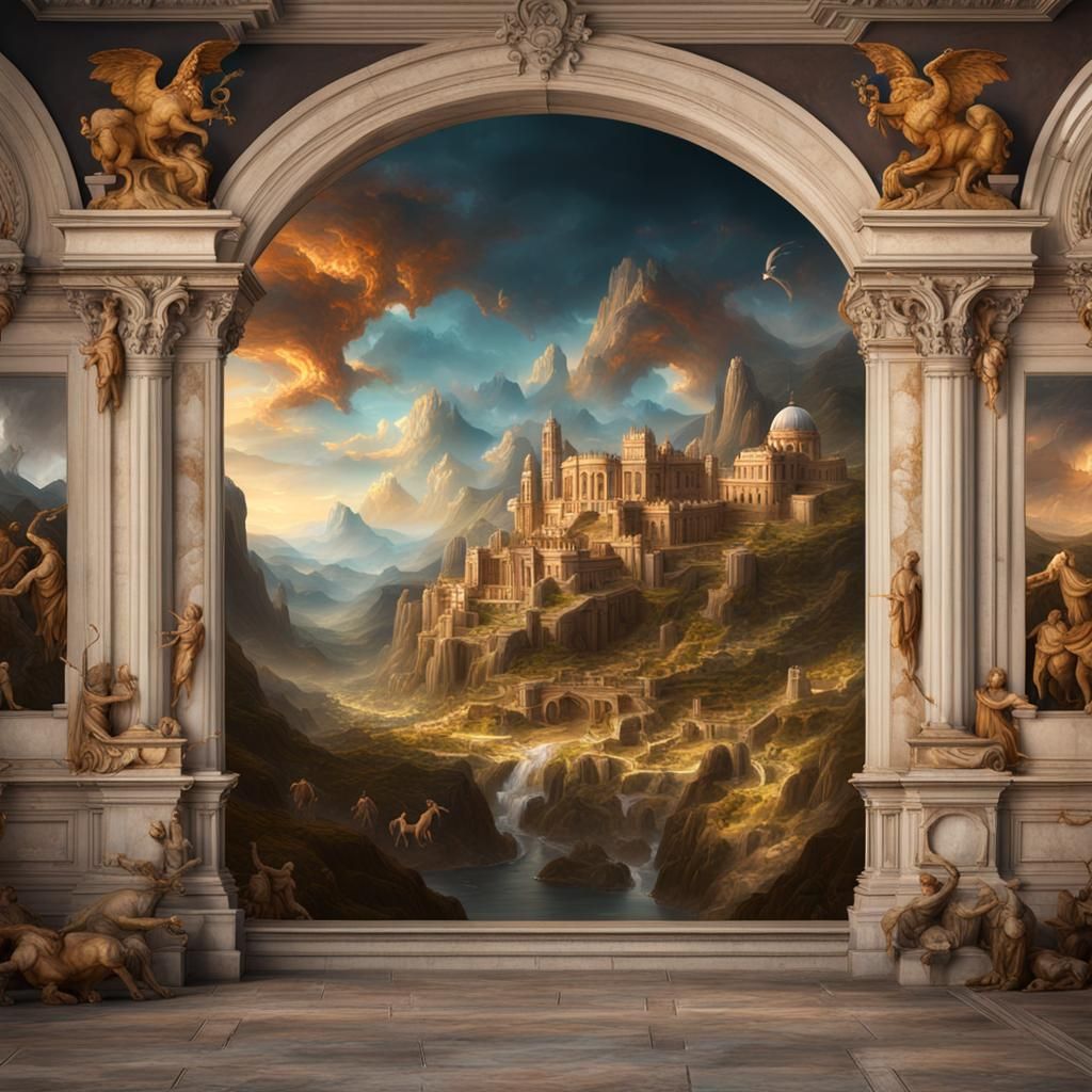 Unfinished Fresco Inspired by Michelangelo