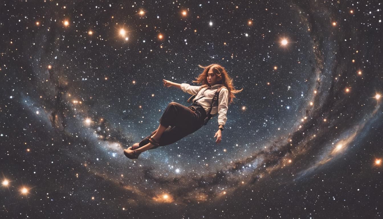 Cosmic Dream: Floating Through a Starry Abyss