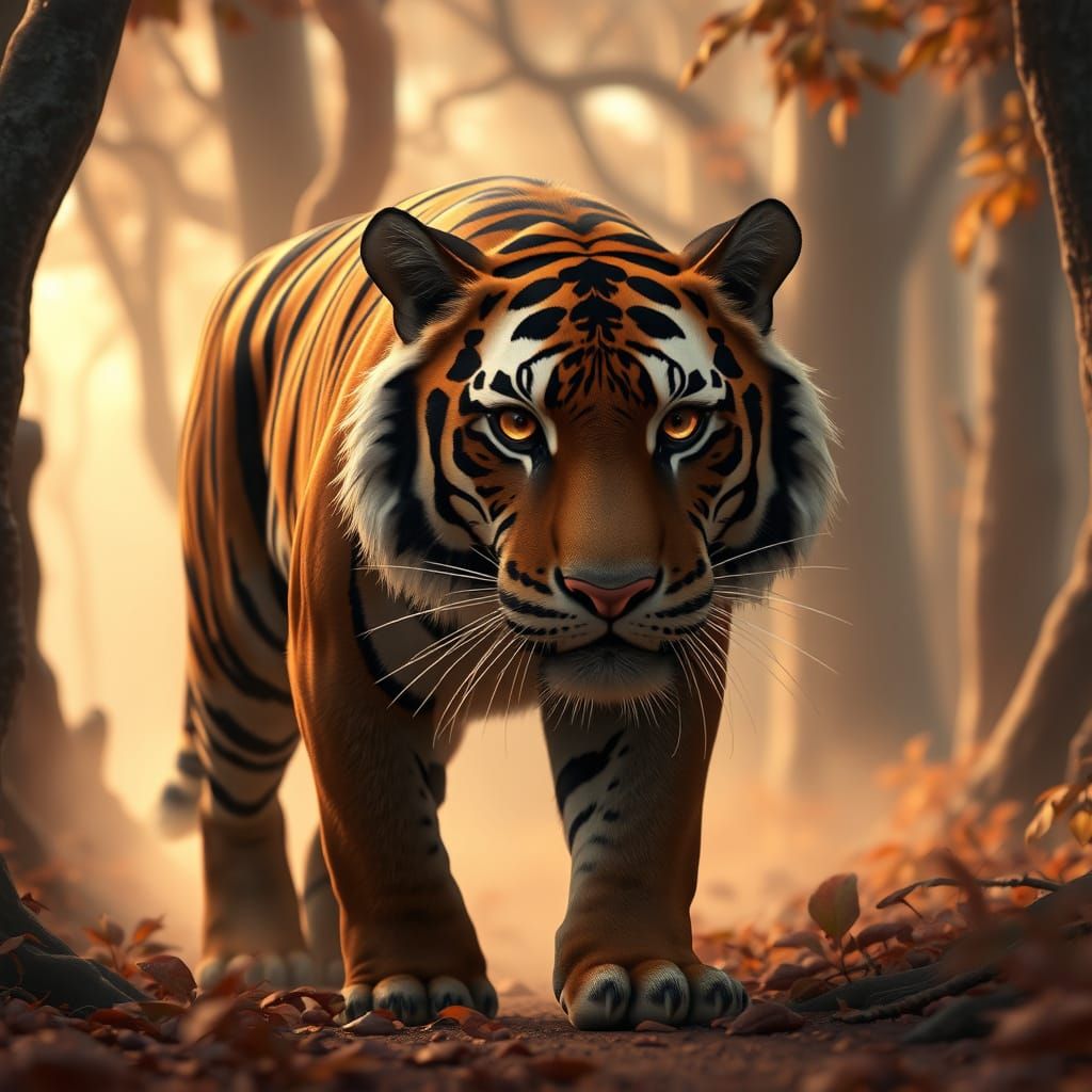 Surreal Anime-Inspired Chocolate Tiger in Chocolate Forest