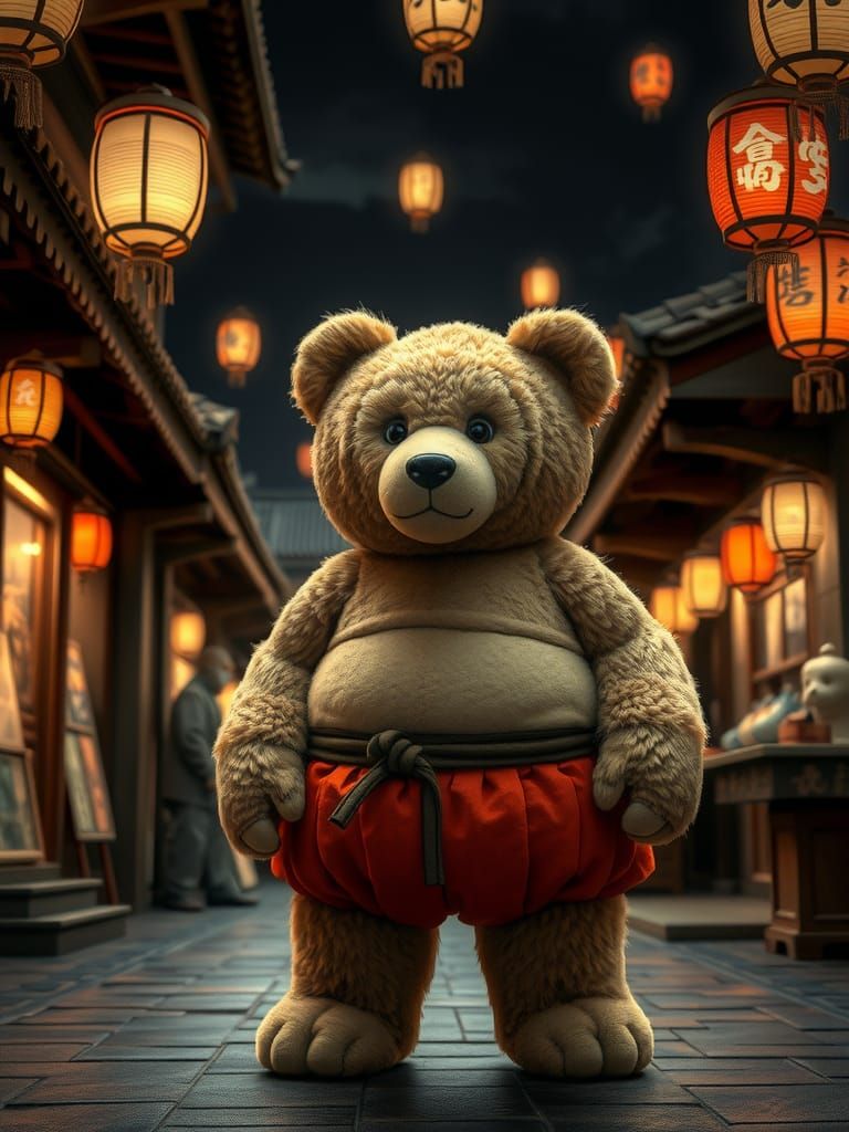 Teddy Bear Sumo Wrestler in 18th Century Tokyo