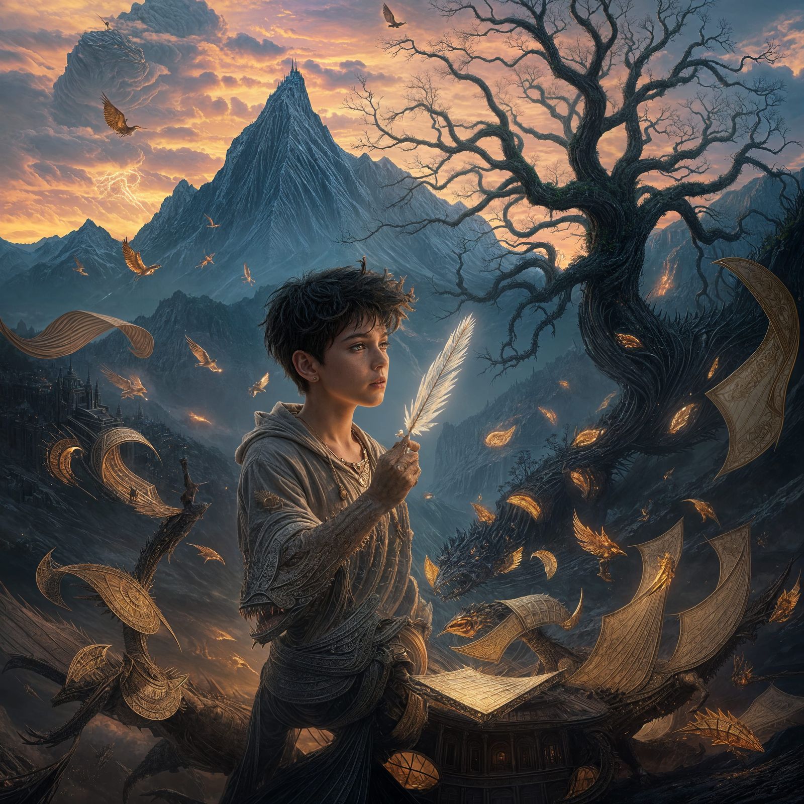 Epic Digital Painting of Quillspark Boy