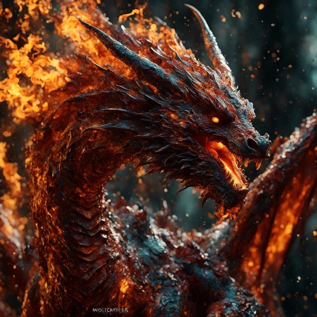 Fiery Dragon in Professional Photography Style