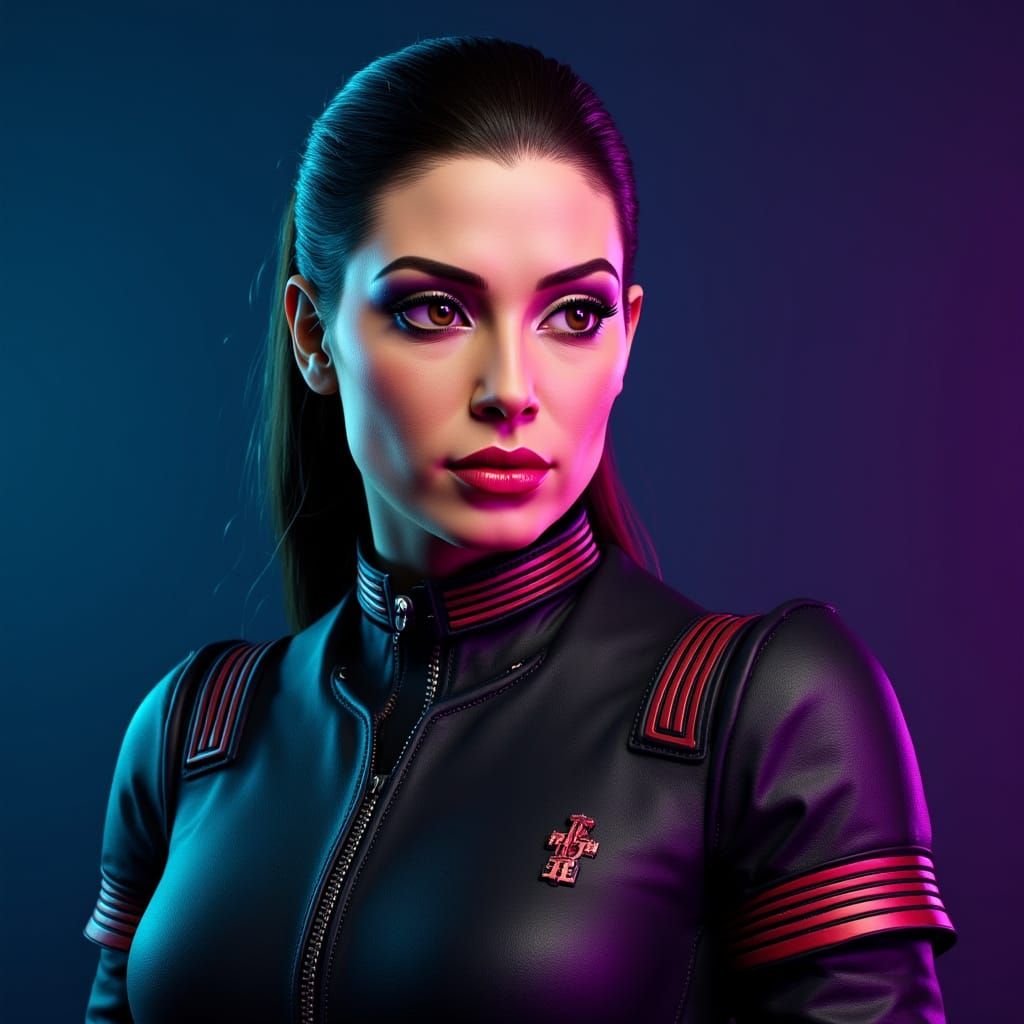 Glamorous Model in Designer Outfit, Dramatic Makeup Portrait