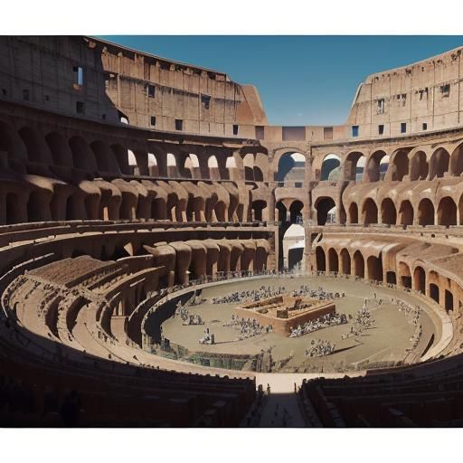 Roman Gladiators Cheered in Colosseum: Matte Painting