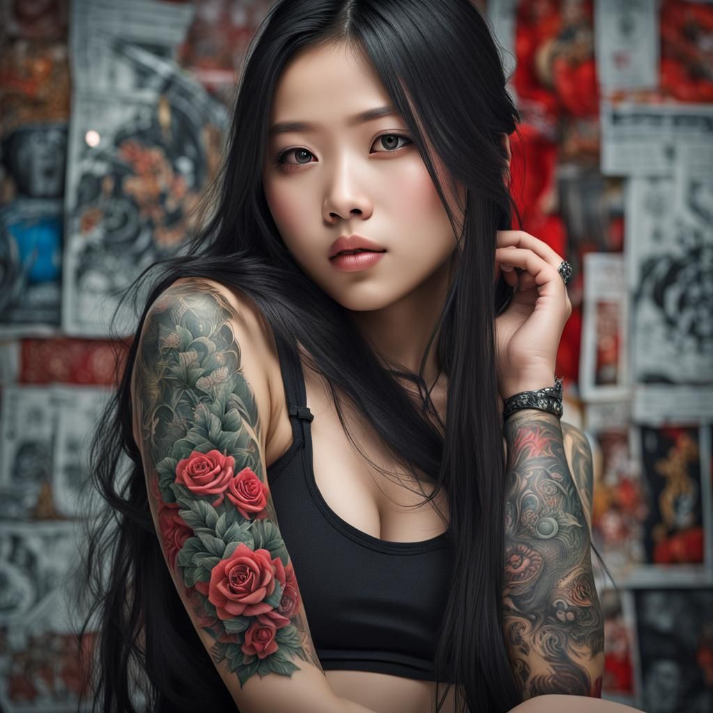 Asian tattoo girl