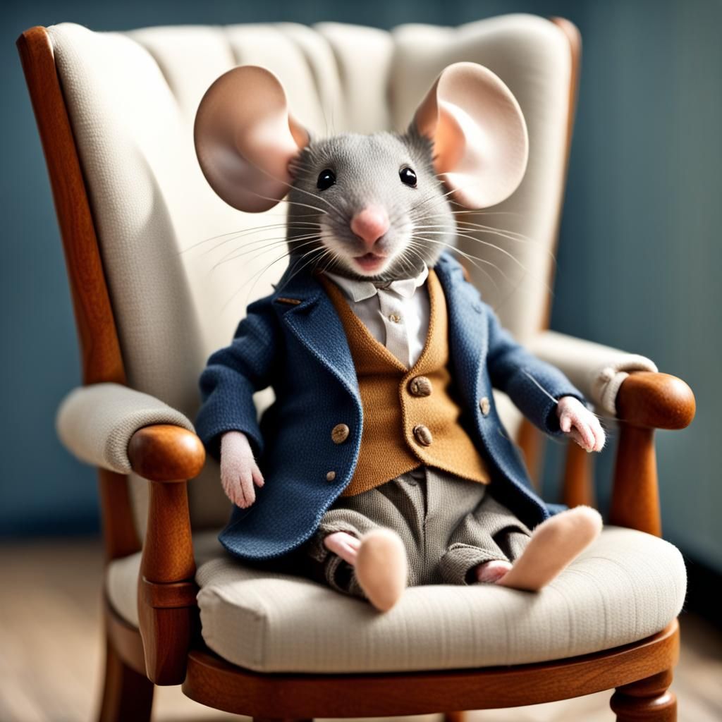 Mouse in Mousehole Relaxing