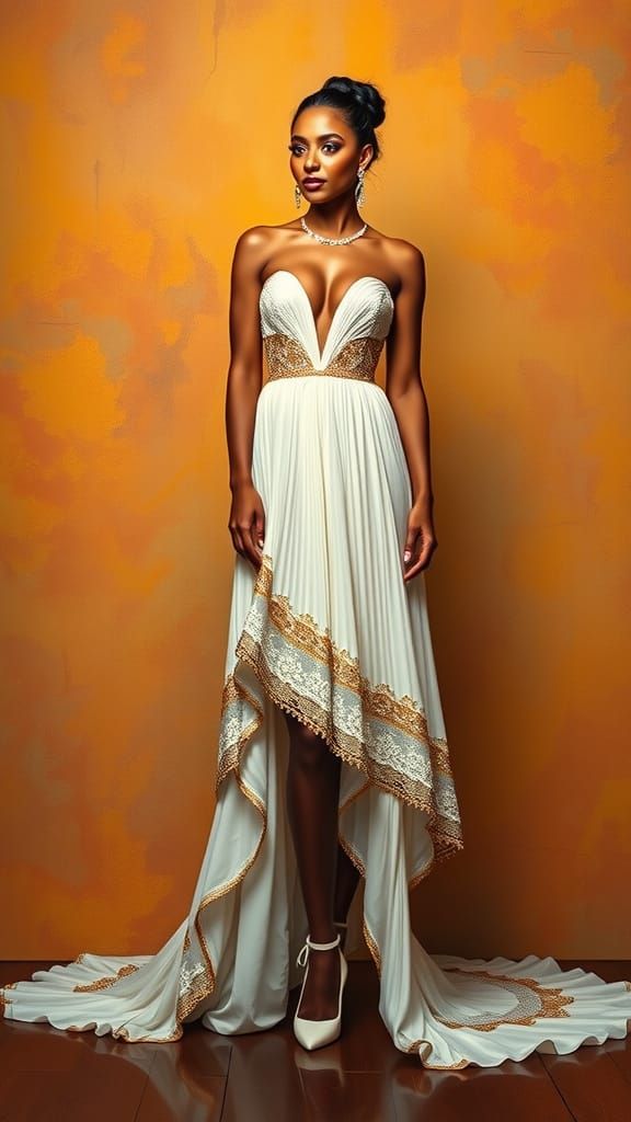 Hyper-Realistic Dominican Bride in Gypsy Wedding Dress