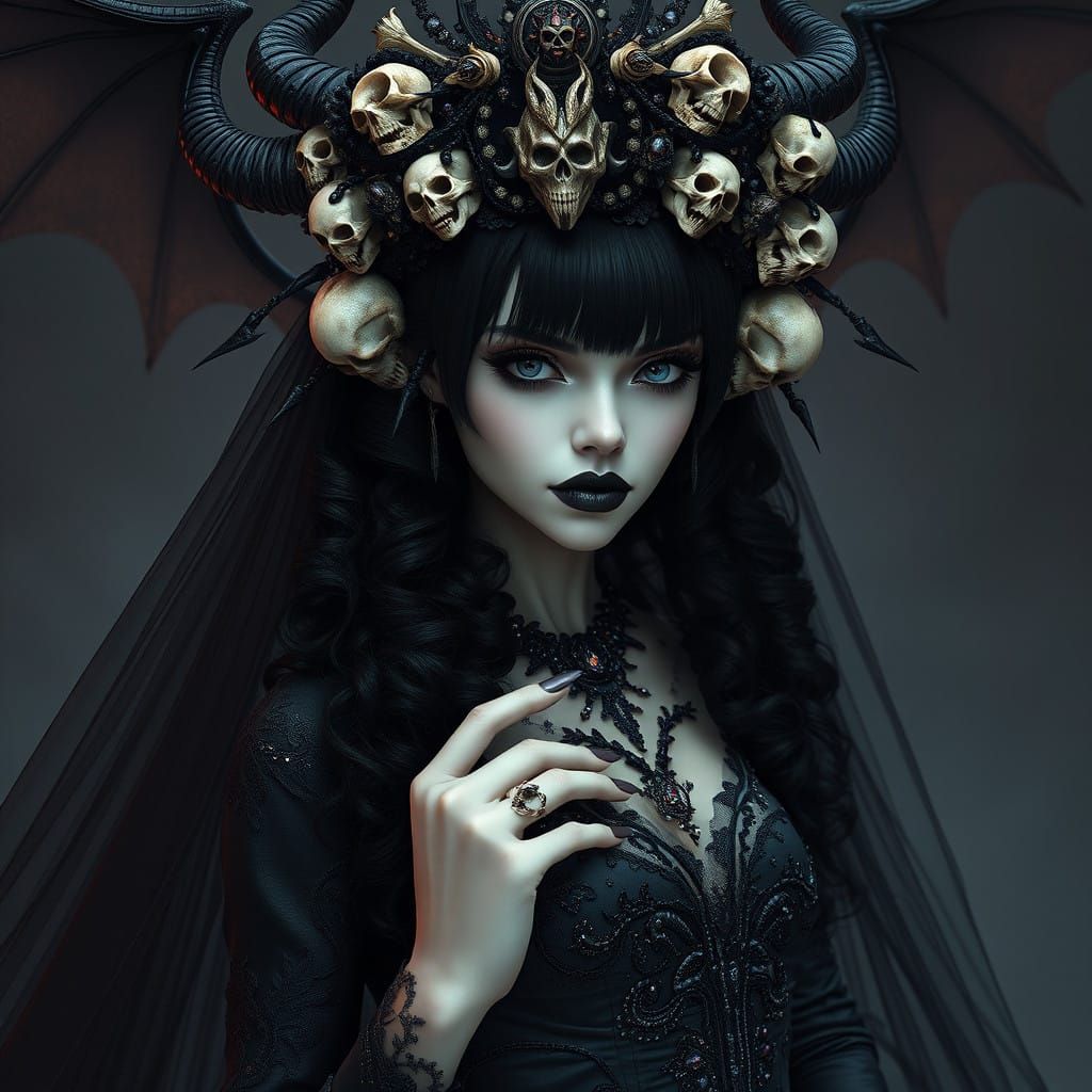 Ethereal Devil's Bride in Dark Fantasy Art