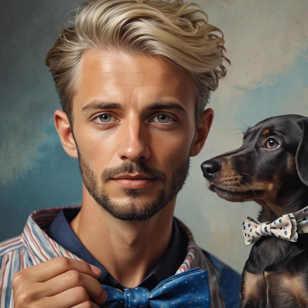 Handsome man with dog