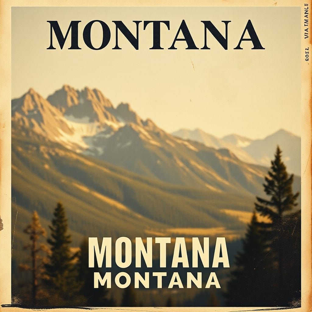Vintage Travel Poster for Montana
