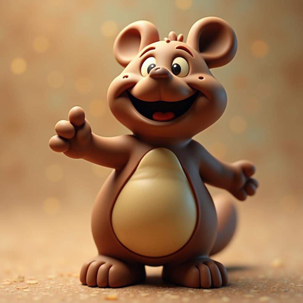 Smiling Chocolate Figurine in Whimsical Style