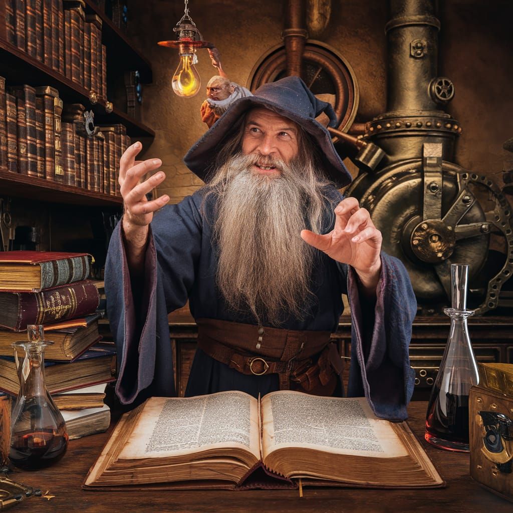 Wizard Summons a Demon in Alchemy Lab