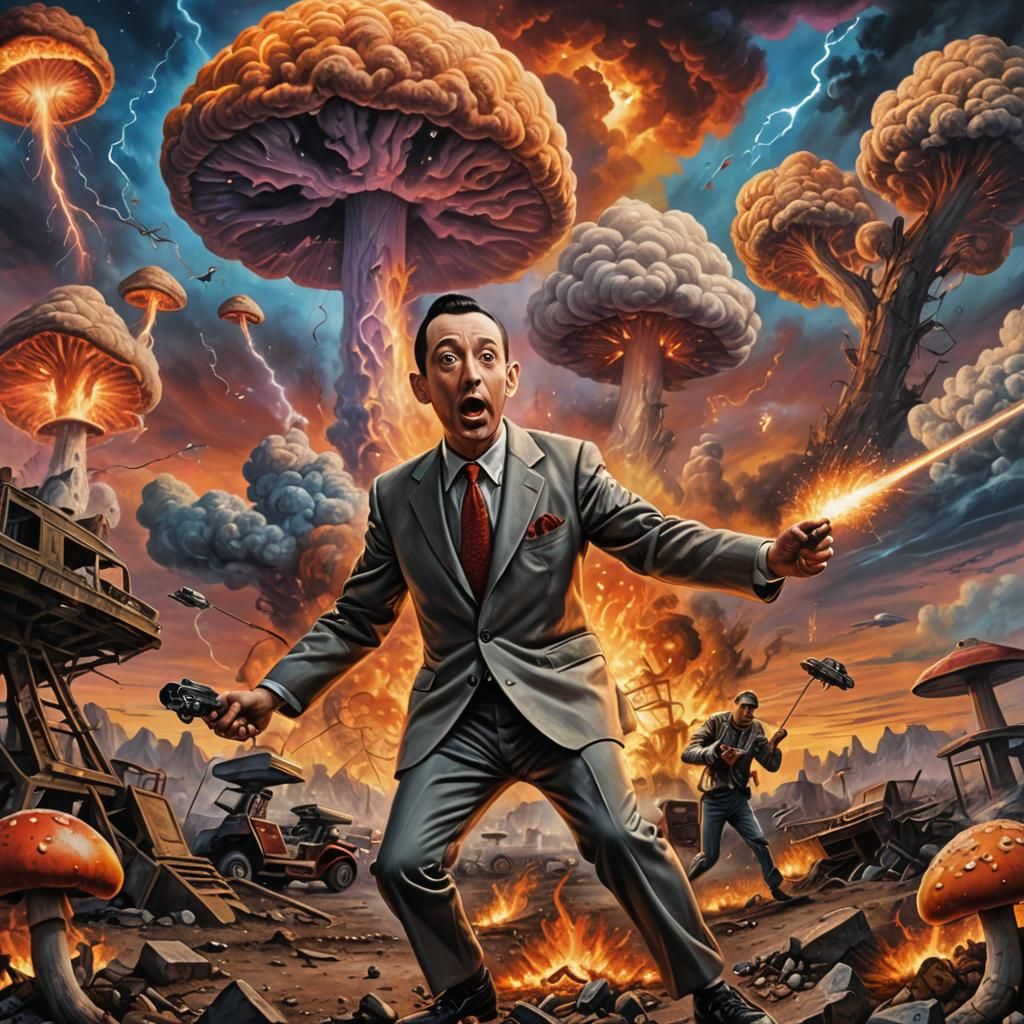 Pee-wee Herman Action Hero in Wasteland Sunset