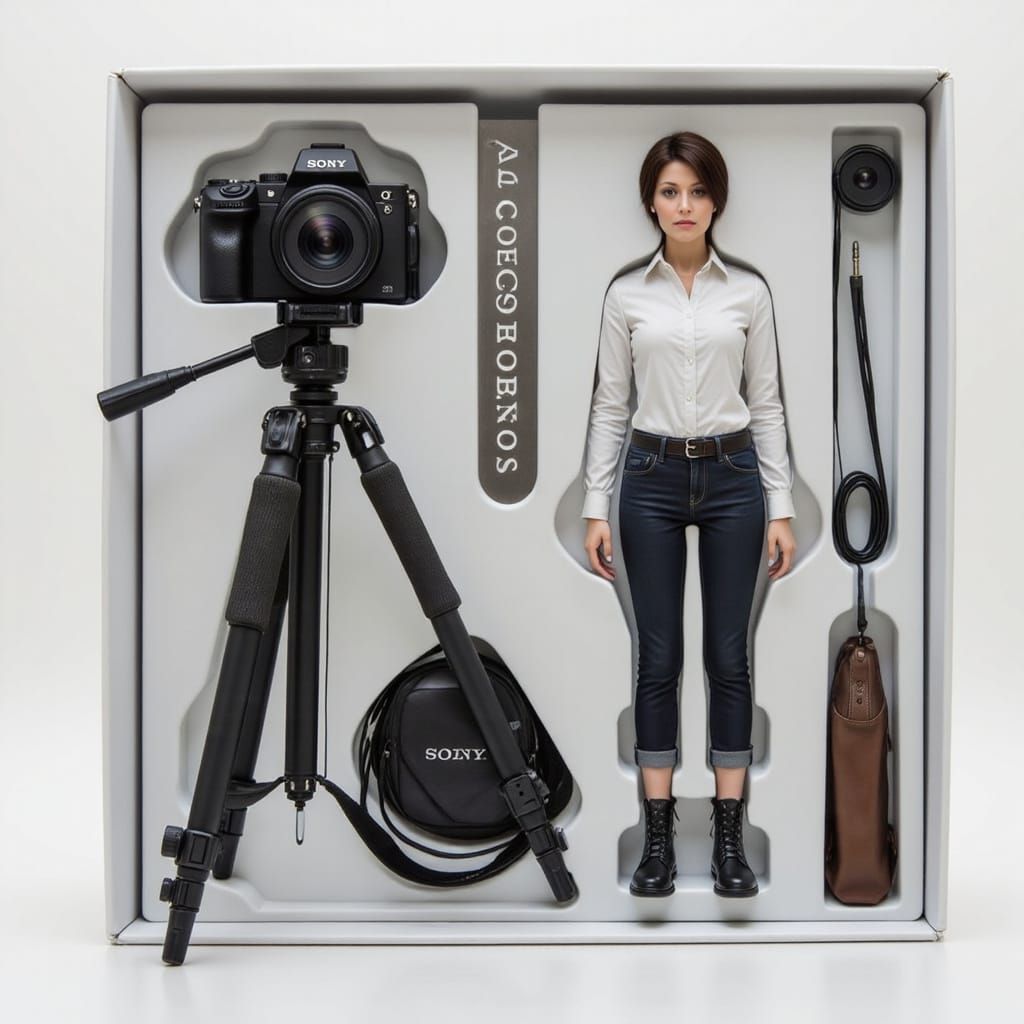 An action figure in packaging labeled 'Photographer Sony'.