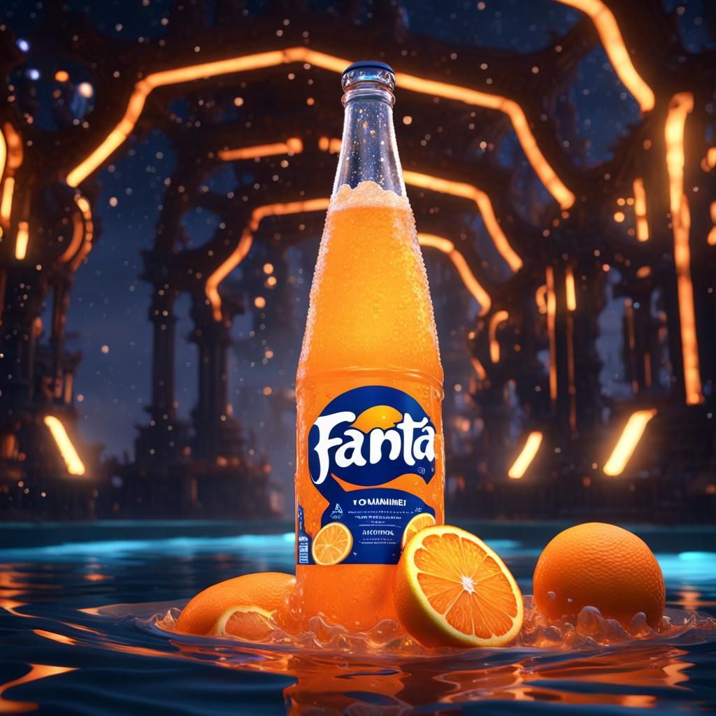 Orange Fanta Dreamscape in Dark Fantasy Art