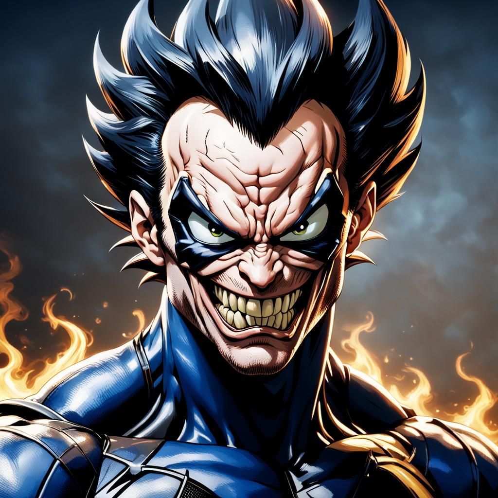 Venom and Vegeta Fusion Portrait in Studio Lighting