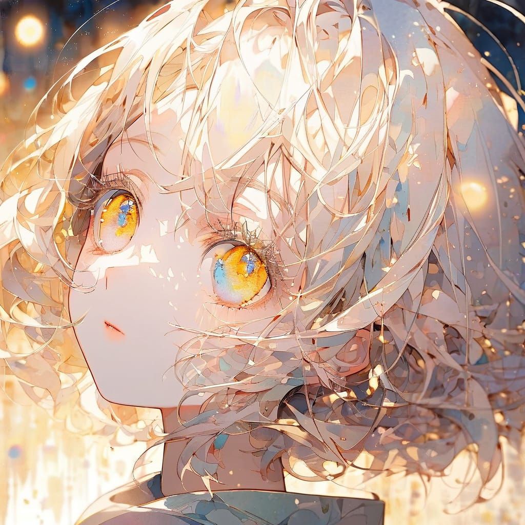 Soft Focus Manga Portrait with Watercolor Anime Eyes