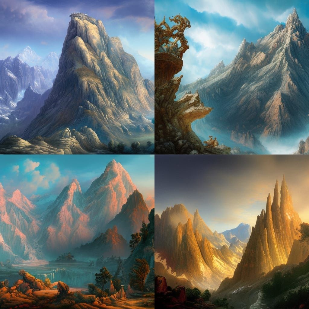 Fantastical Matte Painting of Mount Olympus