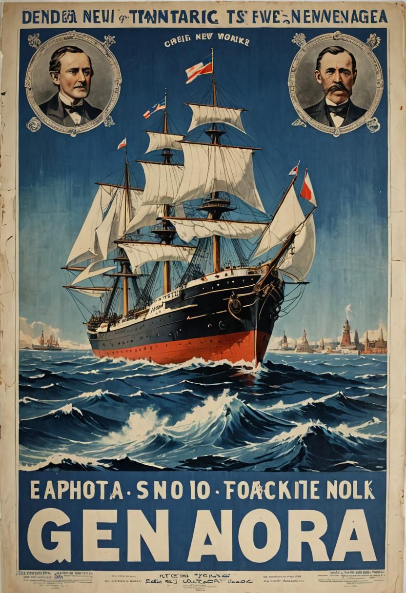 Vintage Poster: Genoa to New York Voyage