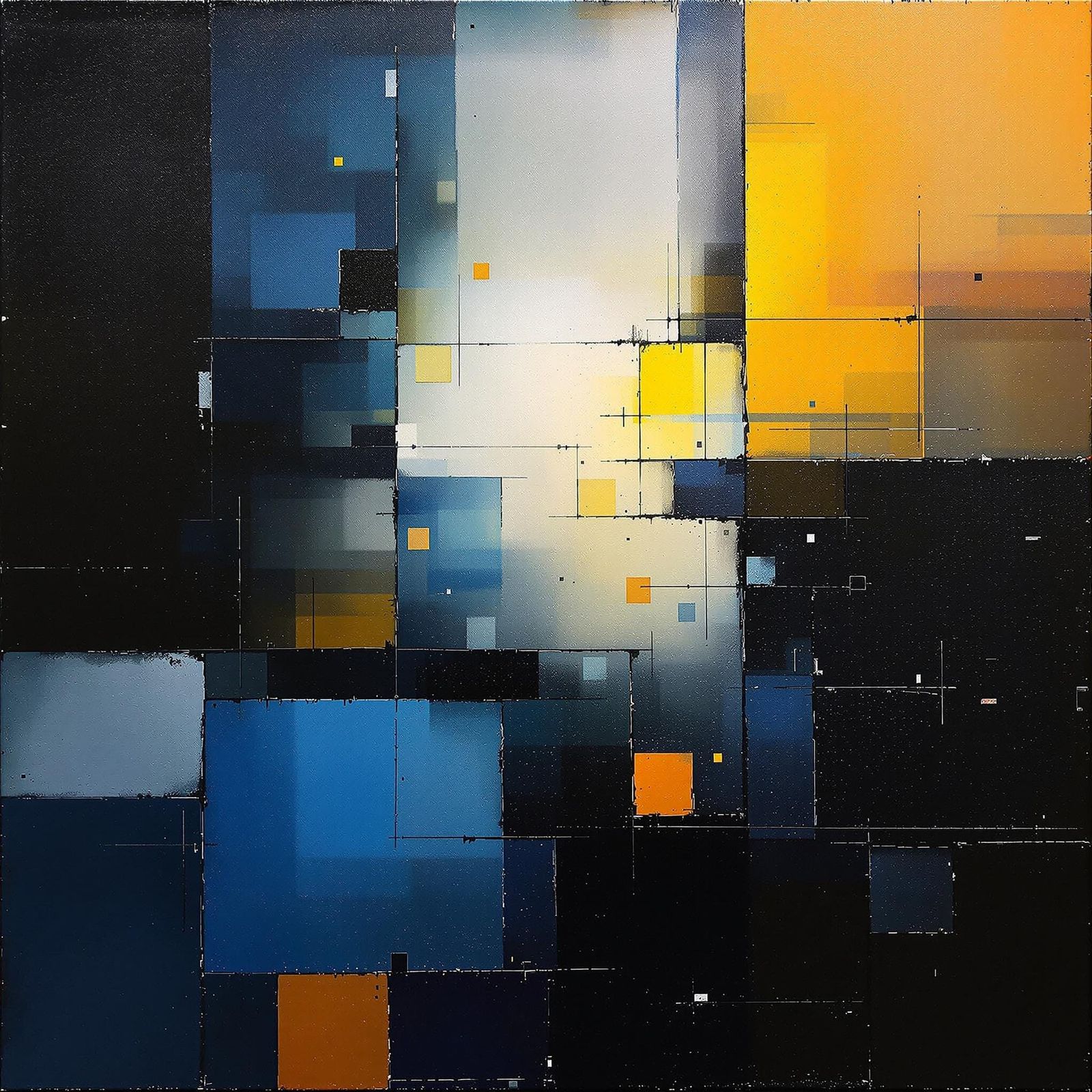 Abstract Light Grids in Surrealist Style