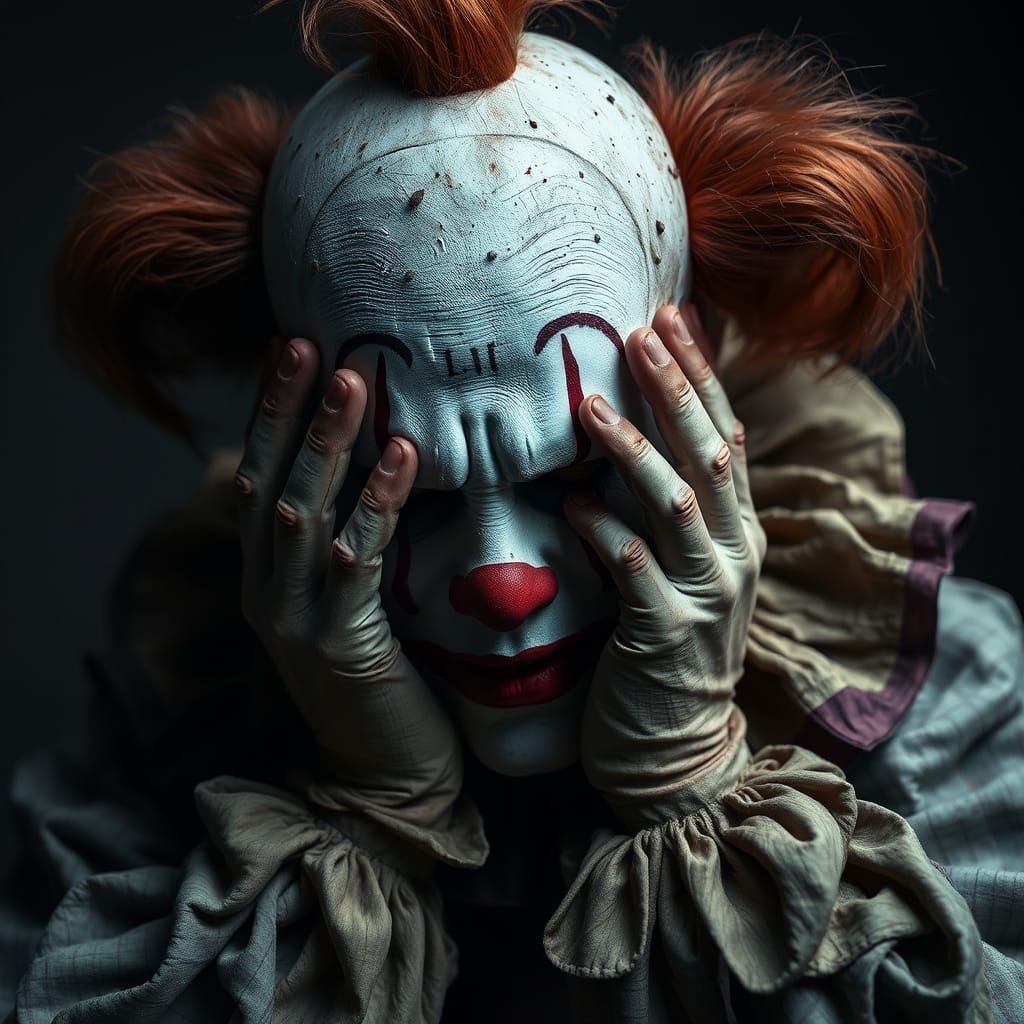 Tattered Clown in Despair