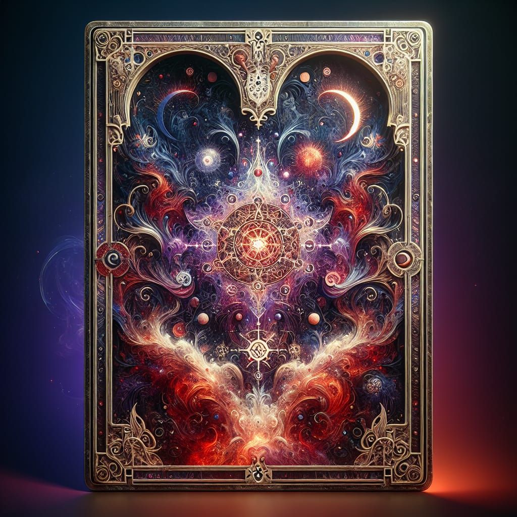 Mystical Tarot Card Back with Ethereal Symbols
