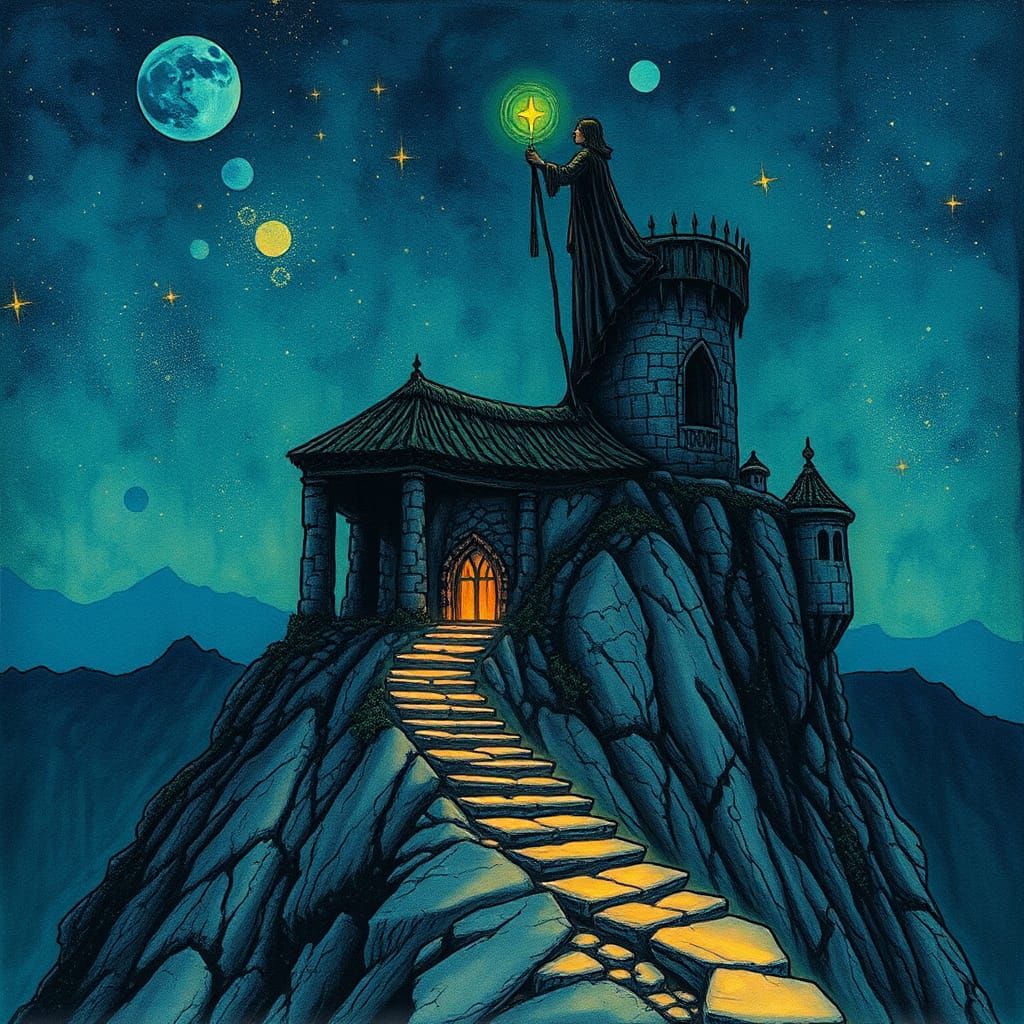 Galadriel at Weathertop in Alcohol Ink Style