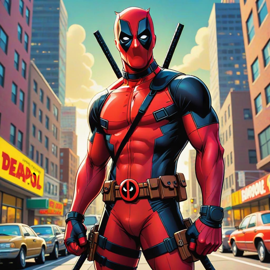 Deadpool in Hanna Barbera Cartoon Style