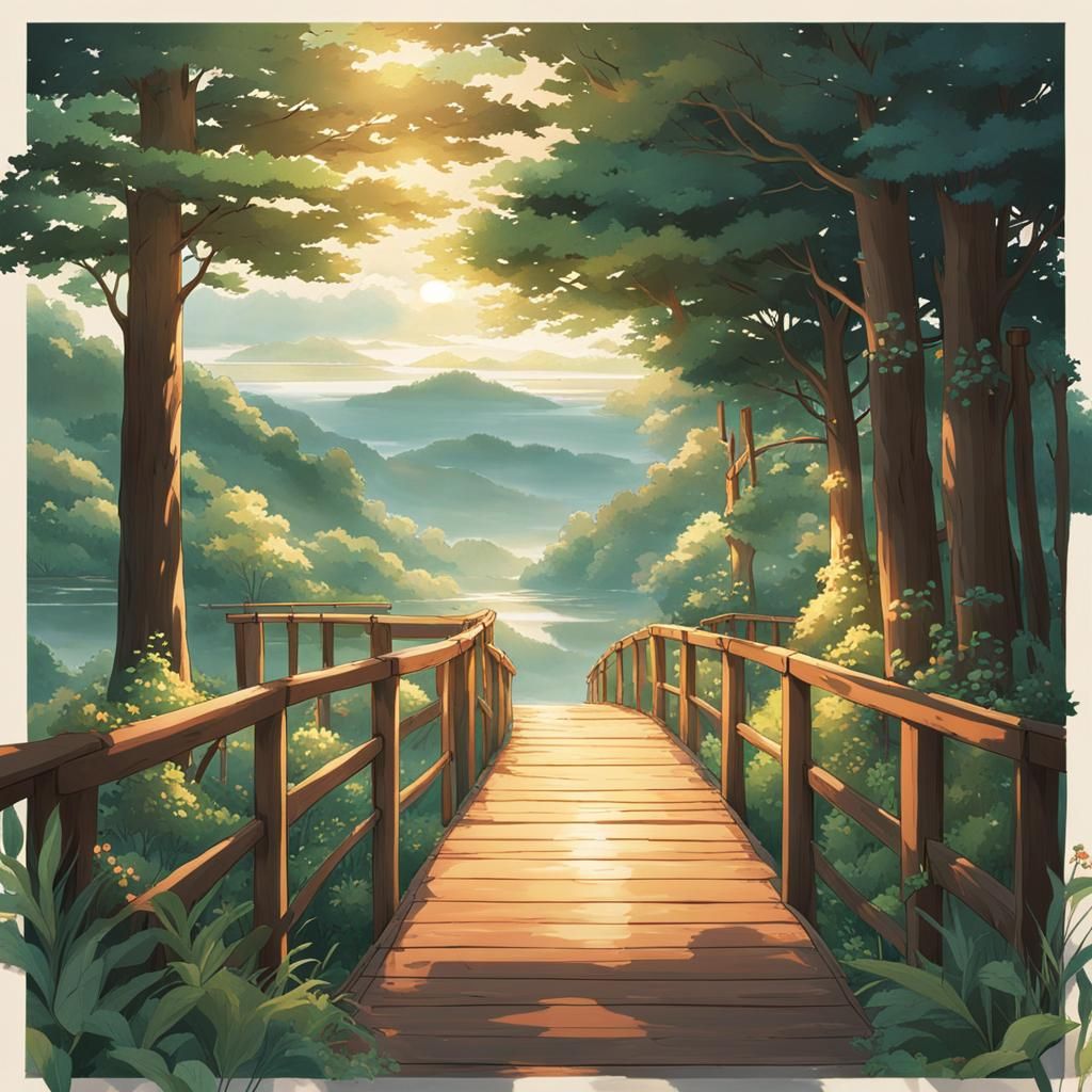 Lo-fi Nature Beauty in Anime Style