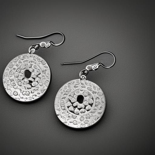 Intricately Detailed Titanium Earrings: Professional Photogr...