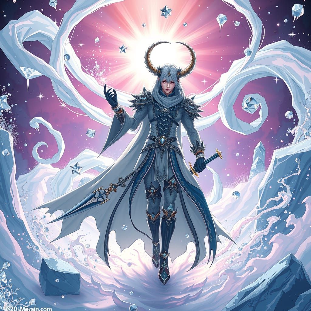 Cyberpunk Angel of Ice Ascends to Divine Power