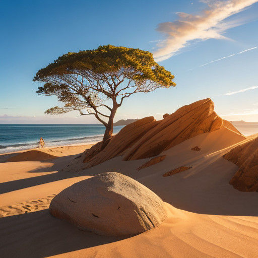 Surreal Landscape with Chibi Monk and Frog Family in Nature'...