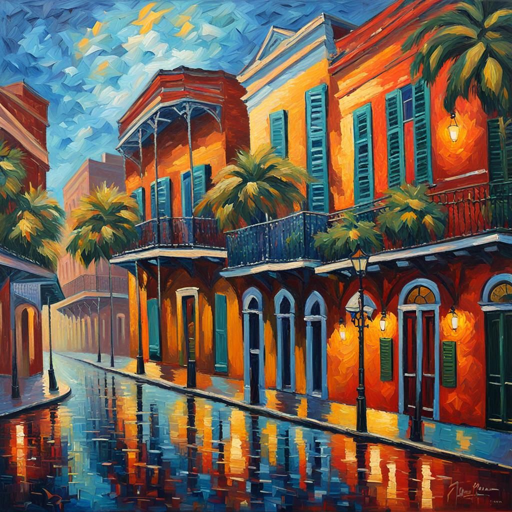 New Orleans: Neo-Impressionist Oil Painting