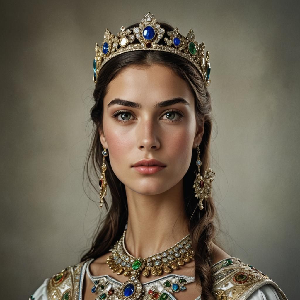 A very beautiful Serbian Woman, around 20 Year old in a National Geographic Style. woman like miss universe. perfect ski...