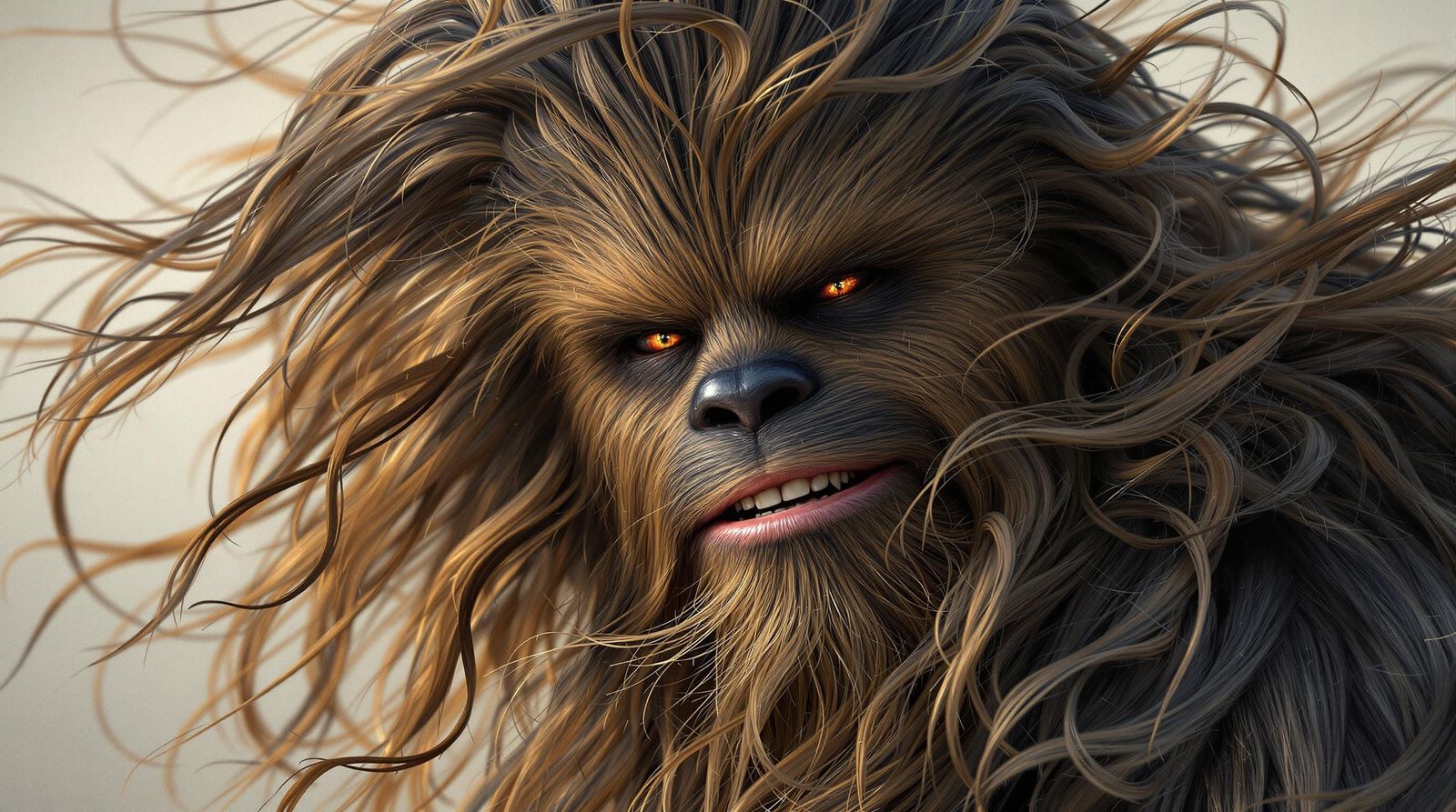 Hyper-Realistic 3D Render of Chewbacca in the Wind