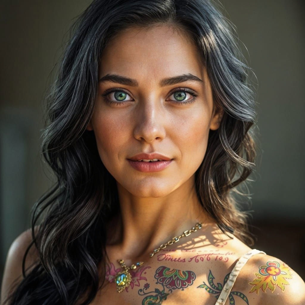 Elegant Woman in Art Nouveau Style