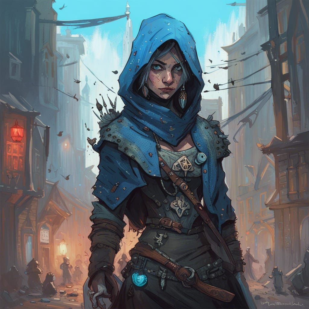 Ornate Portrait of a Female Fantasy Rogue