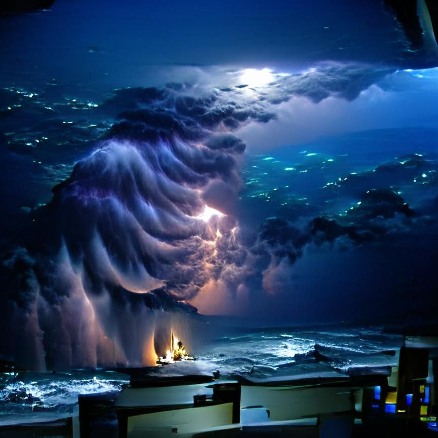 Dramatic Ocean Thunderstorm