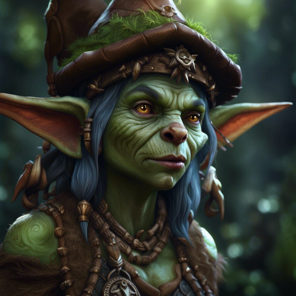 Female Goblin Druid in Fantasy Concept Art