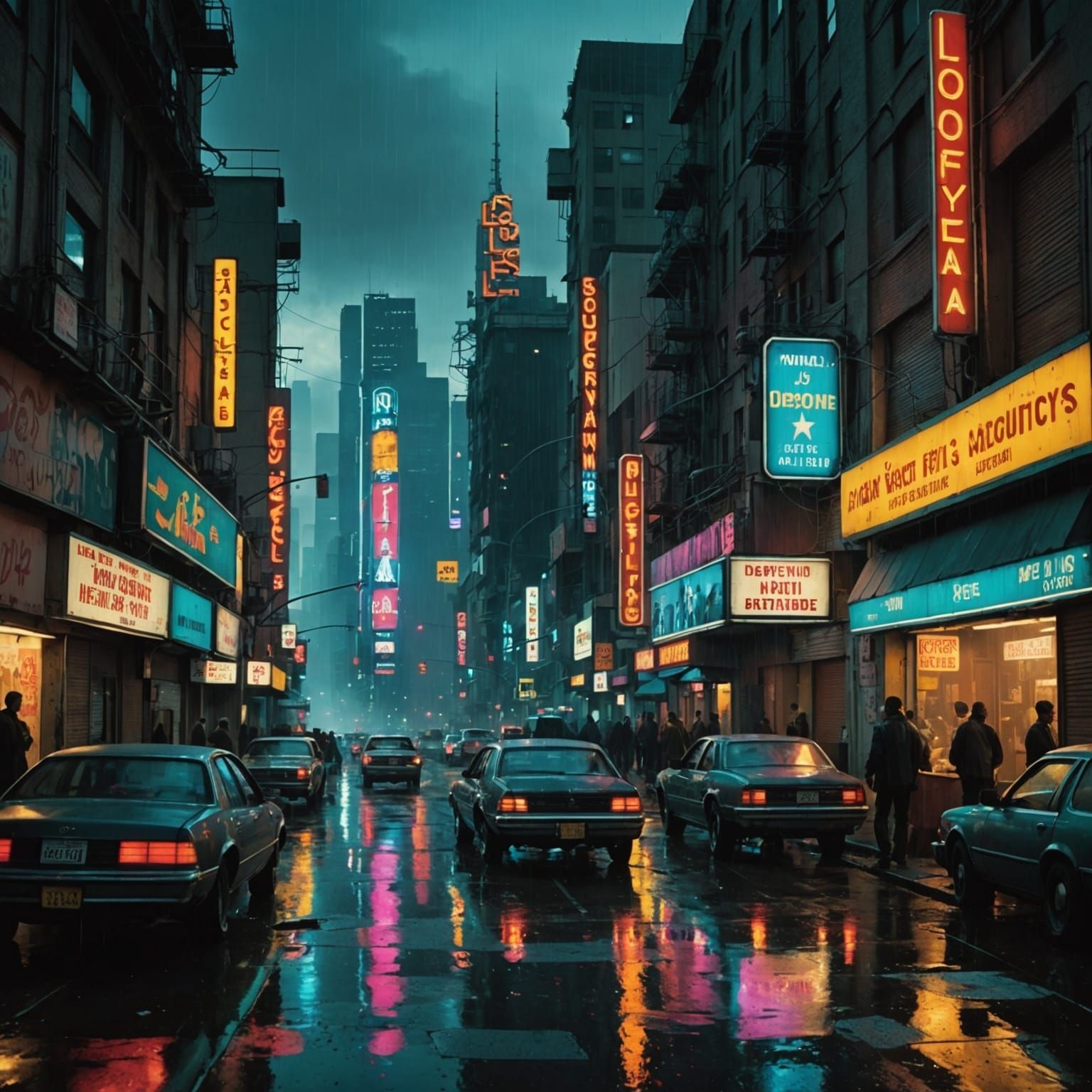 Dystopian Los Angeles: A Neon-Lit Urban Future