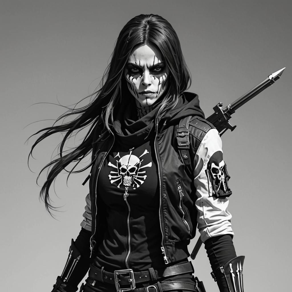 Female Assassin in Monochrome, Assassinkahb Style