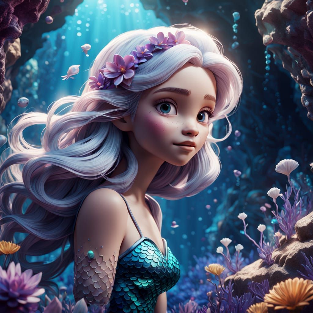 Pixar-Inspired Mermaid Concept Art in Dreamlike Whimsy